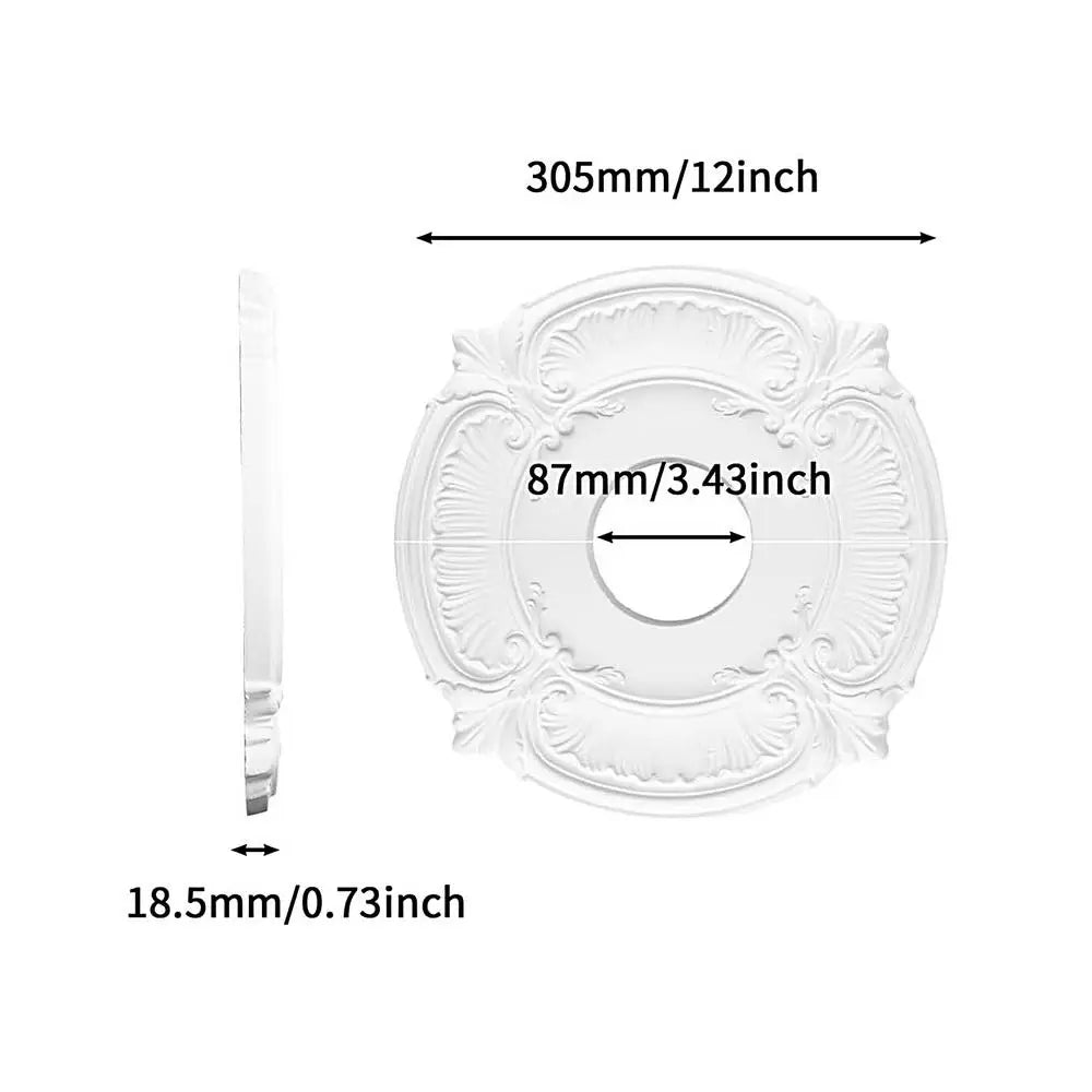 12" Split Ceiling Medallion – No-Drill Light Fixture Cover Ceiling Medallion Axl As show