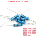 20pcs 1W Metal Film Resistors 1% Tolerance – 390Ω–910Ω Pack Metal Film Resistors Axl 390 ohm