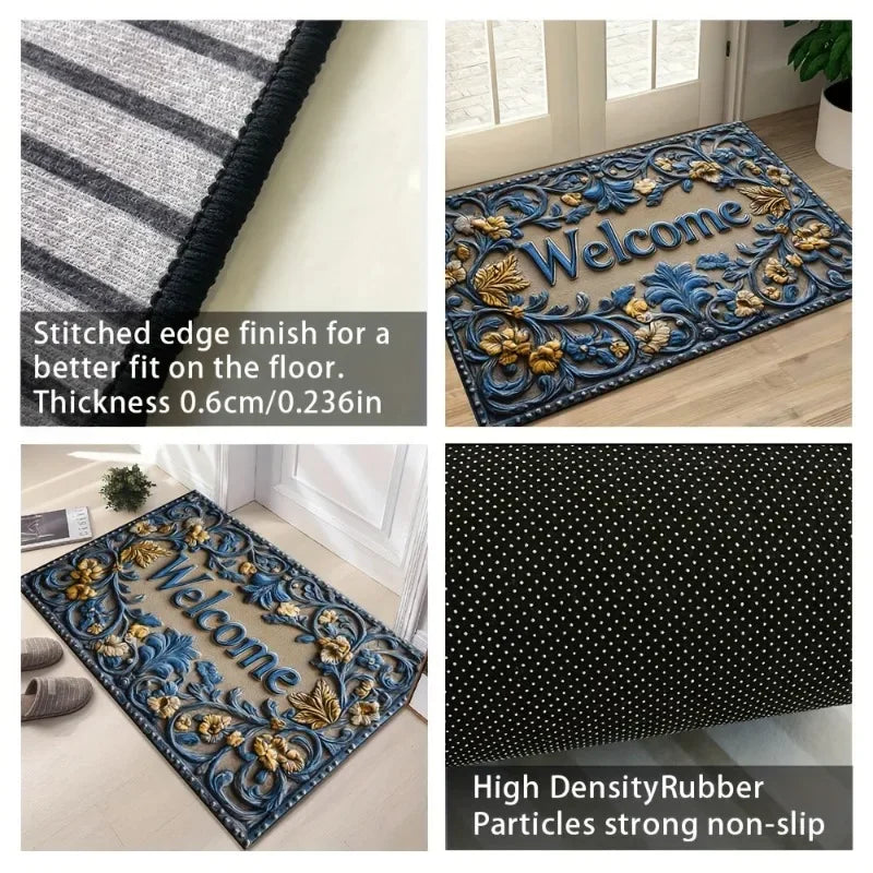 3D Printed Crystal Velvet Door Mat – Non-Slip, Machine Washable Floor Mat Axl