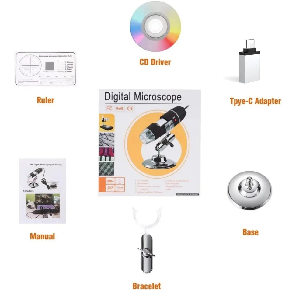 HD 1600X USB Digital Microscope – Industrial & Beauty Use Digital Microscope Axl