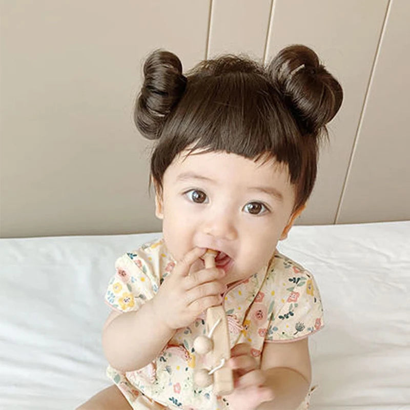 Kids Braided Wig Headband – Fake Bangs Hair Accessory for Girls Kids Wig Headband Axl