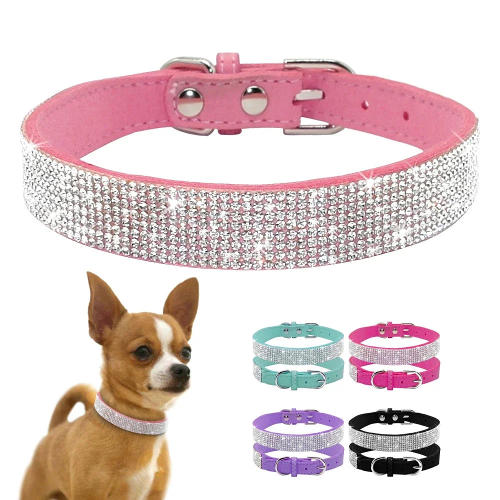 Rhinestone Crystal Dog Collar – Bling Pet Collar for Small Dogs Rhinestone Pet Collar Axl