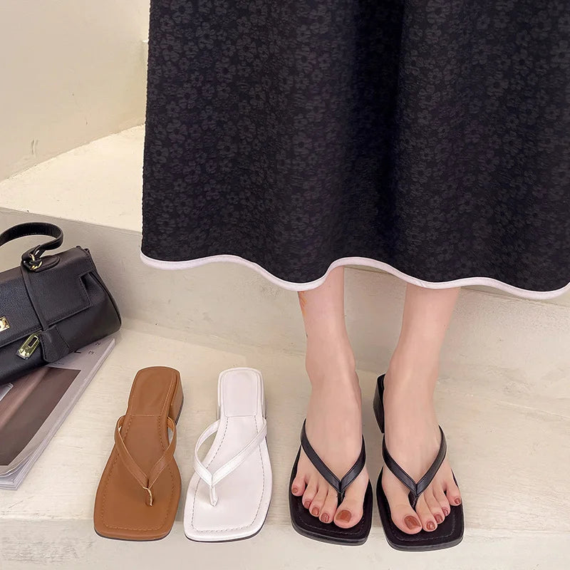 Women's Square High Heel Slides – Open Toe Summer Mules High Heel Slides Axl