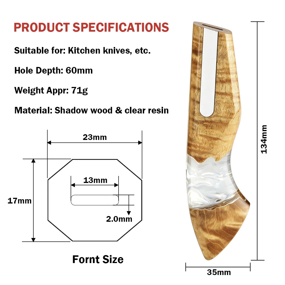 XITUO Wooden Resin Chef Knife Handles – Gyuto Santoku Sushi Knife Handle Axl DB-260613A