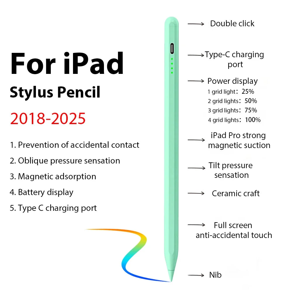 Stylus Pen for iPad 2018–2025 | Fast Charge & Palm Rejection iPad Stylus Pen Axl Green