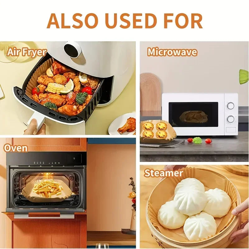 Non-Stick Air Fryer Disposable Paper Liners 50/100 Pack Air Fryer Liners Axl
