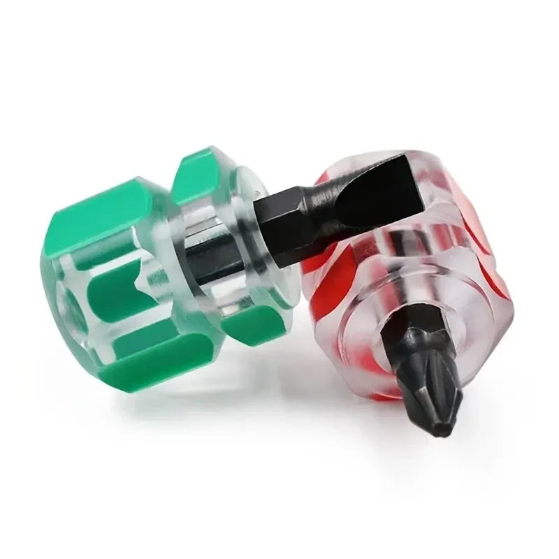 Mini Flat & Cross Screwdriver Set – 2PC Short Handle Tool Mini Screwdriver Set Axl