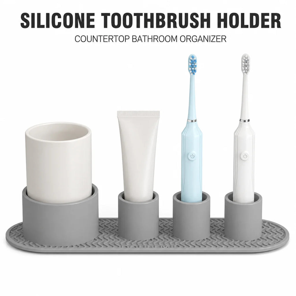 Silicone Toothbrush Holder – Bathroom Countertop Organizer Toothbrush Holder Axl