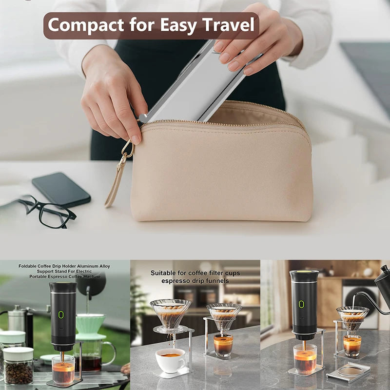 Foldable Aluminum Coffee Stand | Portable Pour-Over Holder Coffee Maker Stand Axl