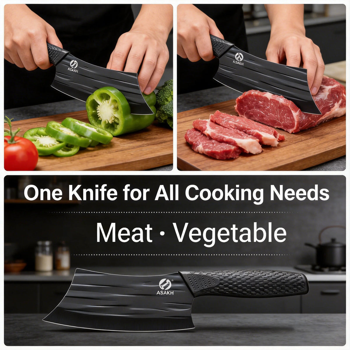 Professional Forged Stainless Steel Cleaver Knife | Non-Slip Handle Kitchen Cleaver Knife Axl