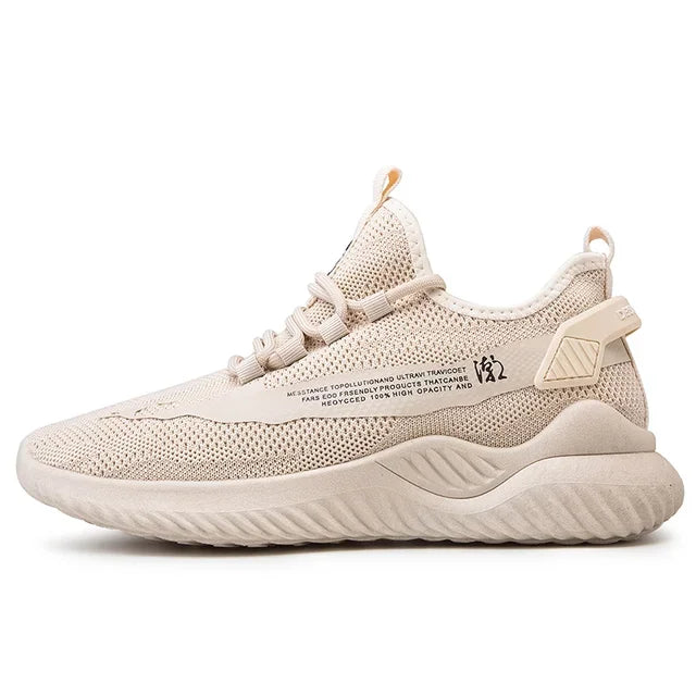 Men's Breathable Mesh Sneakers – Lightweight Athletic Trainers Athletic Sneakers Axl Beige 41