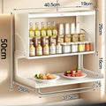 Suspended Kitchen Spice Rack – Adjustable Stainless Steel Shelf Kitchen Storage Rack Axl 50CM-White