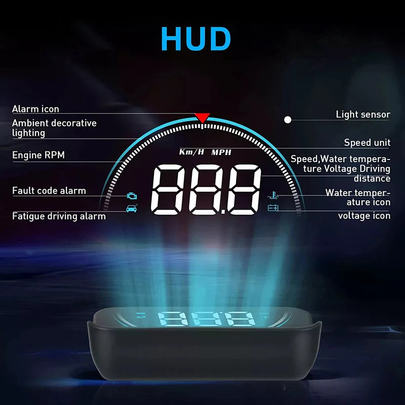 M8 OBD2 Car HUD Head Up Display | Speed & Temp Monitor Car Head Up Display Axl