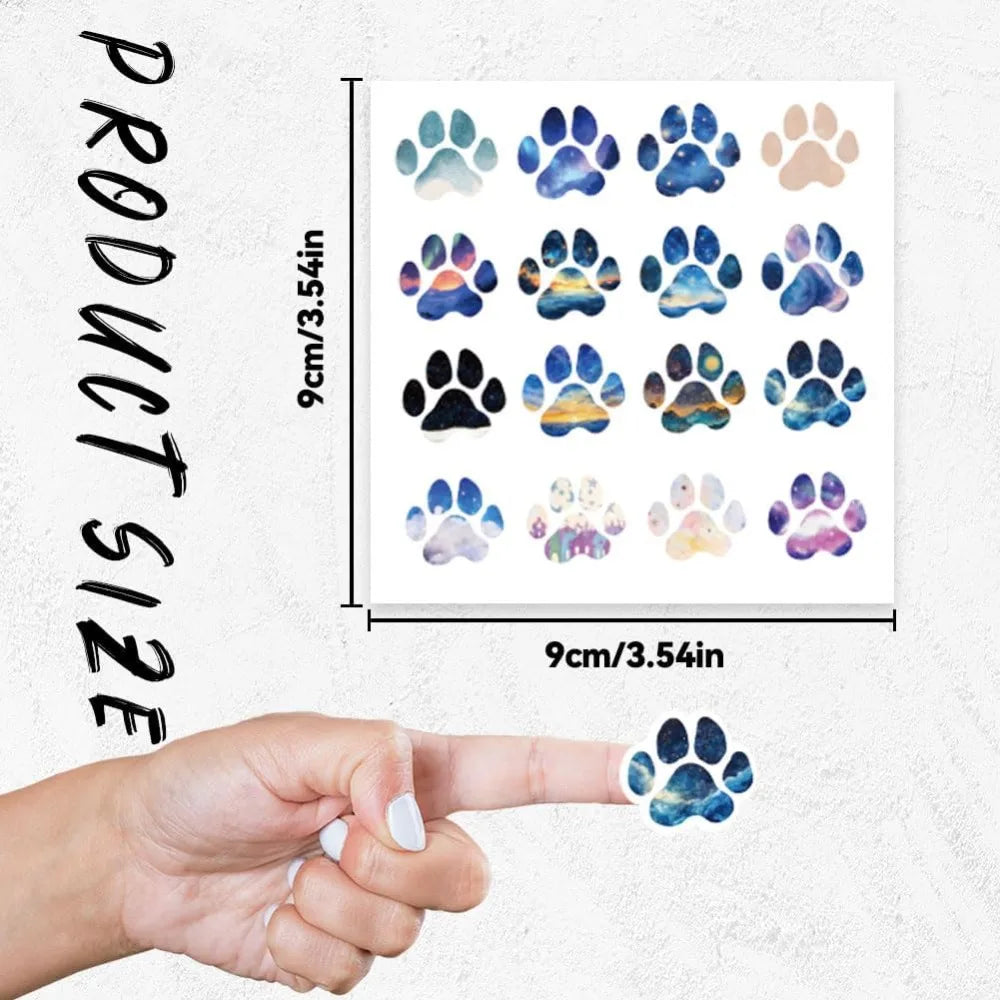 Paw Print Self-Adhesive Stickers – 20 Sheets, 320 pcs Decorative Stickers Axl