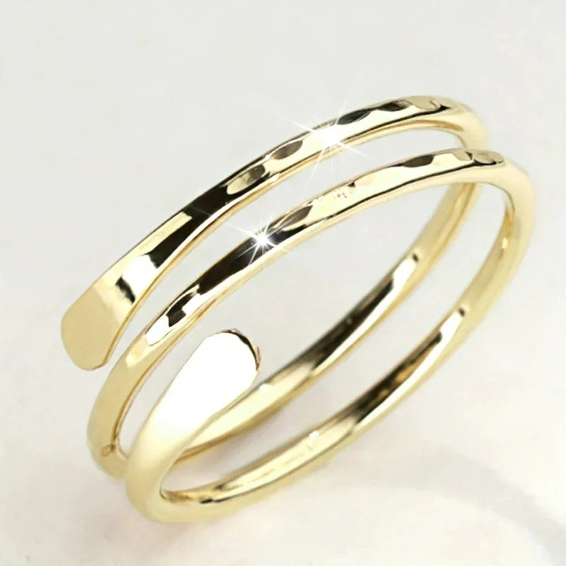 Huitan Glossy Multi-Layer Brass Ring – Women's Party Jewelry Fashion Ring Axl A1039 6