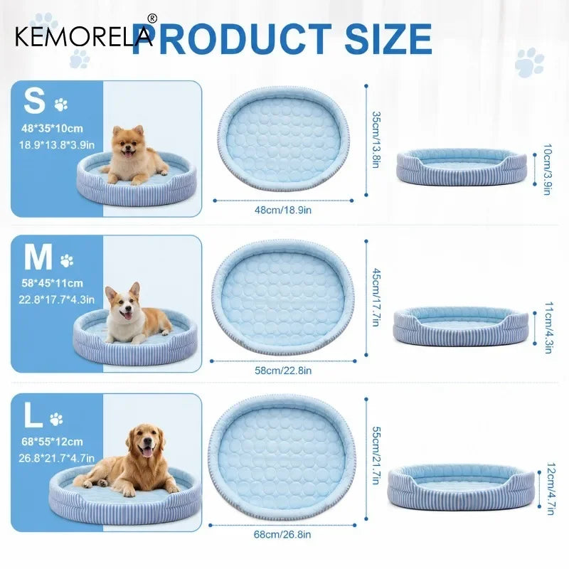 KEMORELA Cooling Ice Silk Pet Mat for Cats & Dogs | Breathable Cooling Pet Mat Axl