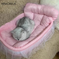 KEMORELA Cat Princess Sofa Bed – Washable Pet Mat All Seasons Cat Sofa Bed Axl Pink