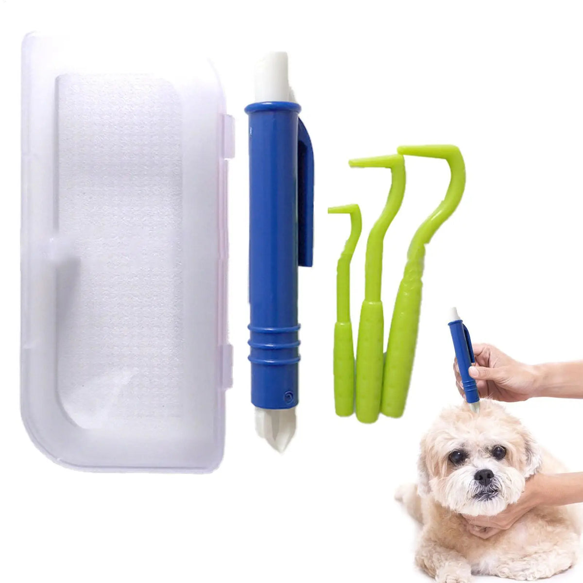 4-Piece Tick Remover Kit for Cats & Dogs – Hooks & Tweezers Pet Tick Remover Axl