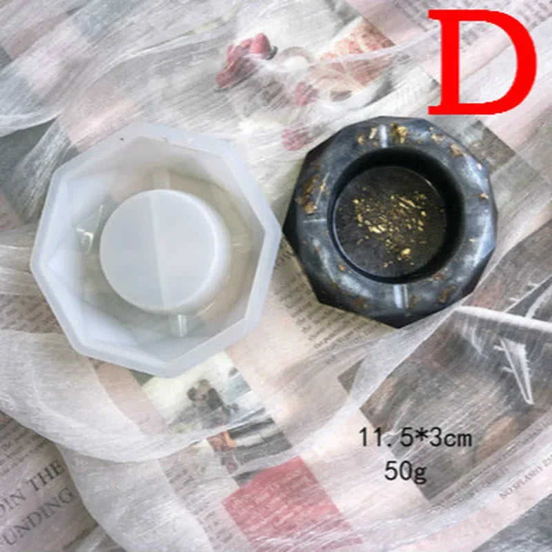 Silicone Ashtray Resin Mold – Heart & Square DIY Epoxy Craft Resin Craft Mold Axl D