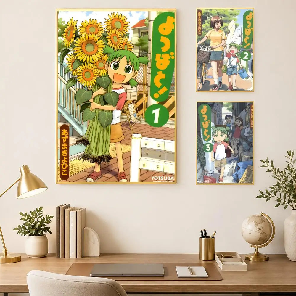 Yotsuba&! Manga Self-Stick Wall Poster – HD Waterproof Decor Wall Art Poster Axl