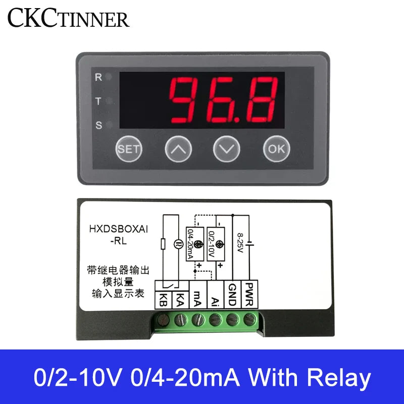 DC 0-10V 4-20mA Analog Input Digital Panel Meter | CKCTINNER Digital Panel Meter Axl With Relay