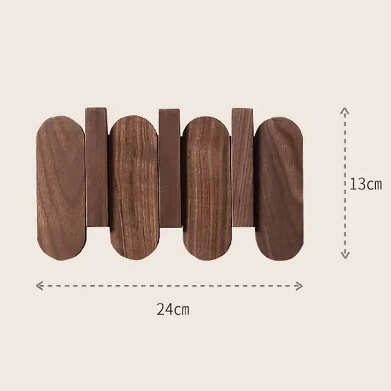 Piano Key Wall-Mounted Coat Rack – 12-Hook Oak Wood Organizer Wall-Mounted Coat Rack Axl Style A-3 Hooks