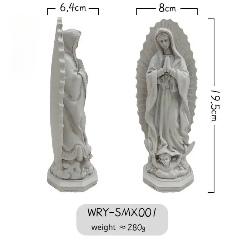 Virgin Mary Resin Figurine – Madonna Home & Porch Decor Religious Figurine Axl Grey