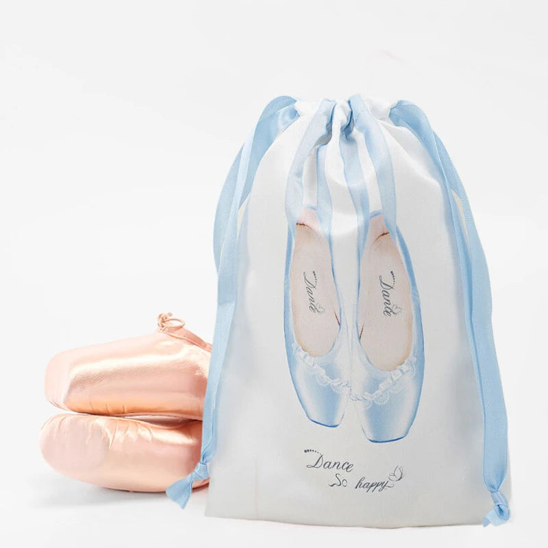Satin Drawstring Dance Shoe Bag – Ballet & Pointe Dustproof Pouch Dance Shoe Bag Axl