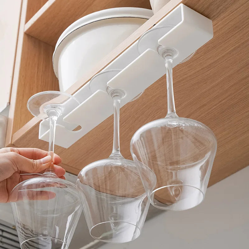 Punch-Free Wine Glass Hanging Rack – Upside Down Stemware Holder Wine Glass Rack Axl