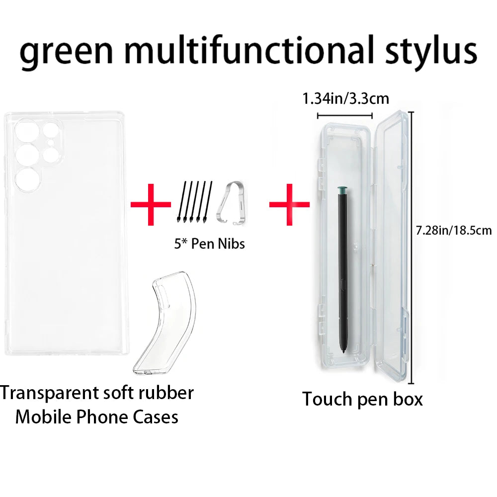 Samsung Galaxy S22 Ultra Stylus Pen, Tip Nibs & TPU Case Phone Stylus & Case Axl Green
