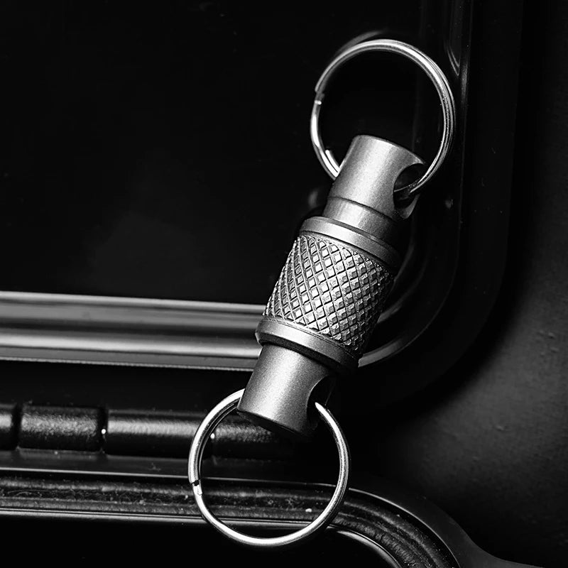 Titanium Alloy Keychain Holder – 360° Rotatable Belt Clip Titanium Keychain Holder Axl