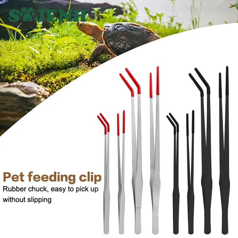 Reptile Feeding Tongs with Rubber Tips – Straight & Curved Tweezers Reptile Feeding Tongs Axl