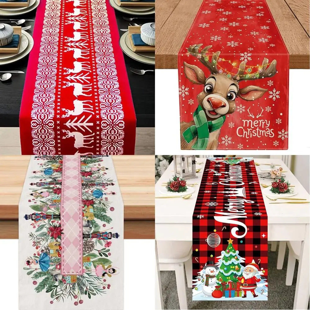 Christmas Table Runner 13x72" Burlap Nutcracker Farmhouse Decor Christmas Table Runner Axl