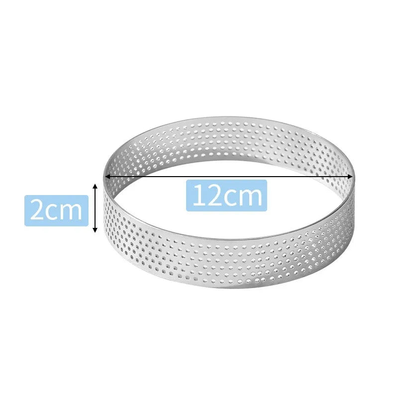 Perforated Stainless Steel Tart Ring | French Flan Baking Mold Tart Baking Mold Axl 12cm