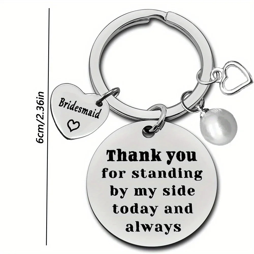 Pearl Accent Bridesmaid Keychain Gift Set – Thank You Bridesmaid Keychain Gift Axl