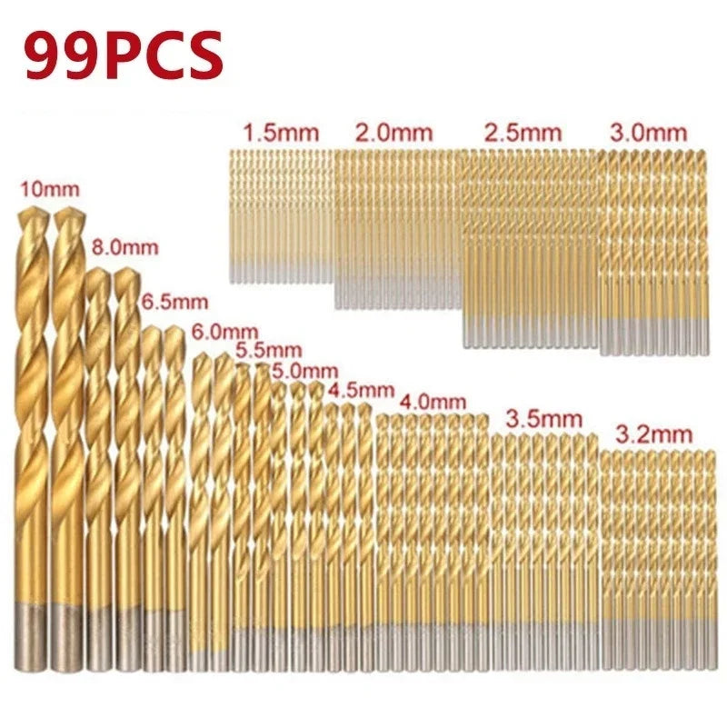 99-Piece HSS Metric Drill Bit Set – Metal, Wood & Plastic Twist Drill Bit Set Axl Default Title
