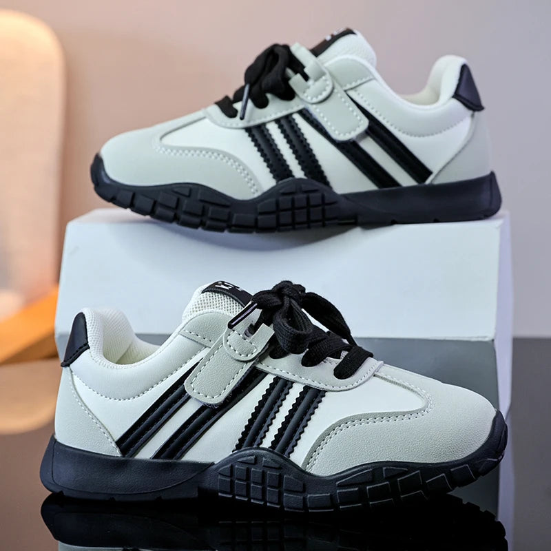 Kids Chunky Platform Sneakers – Leather Fashion Shoes for Girls Kids Platform Sneakers Axl black 27