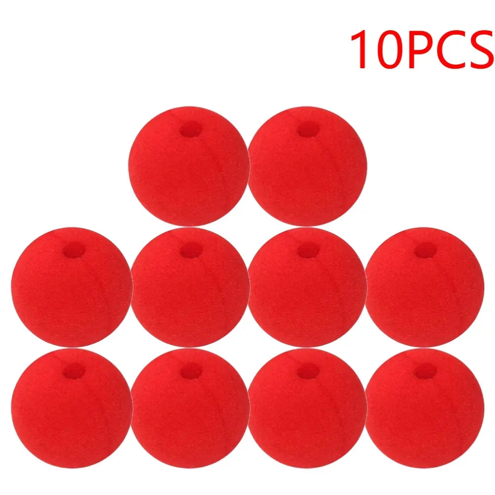 Red Foam Clown Nose 50mm – Party & Magic Props (1/5/10 PCS) Costume Accessory Axl 10pcs