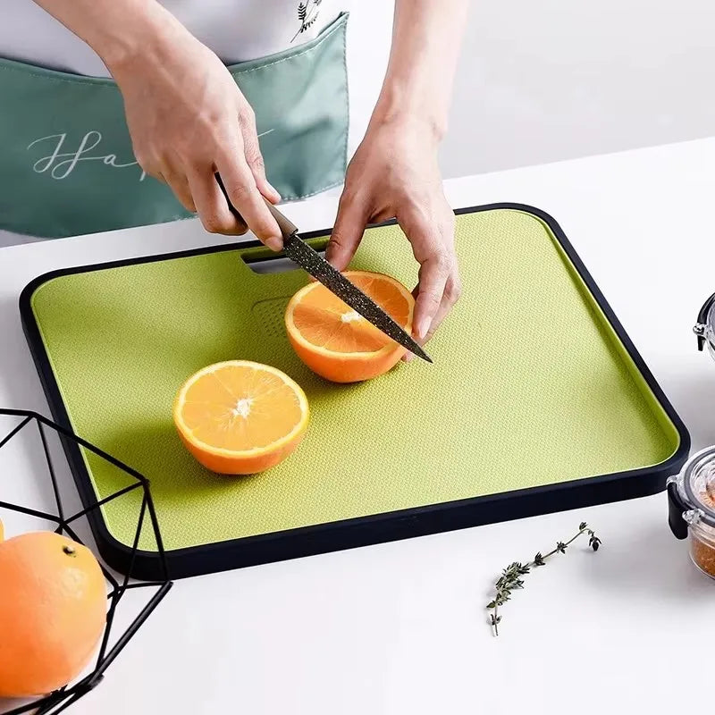 Wheat Straw Cutting Board with Garlic Grinder & Spillover Edge Cutting Board Axl