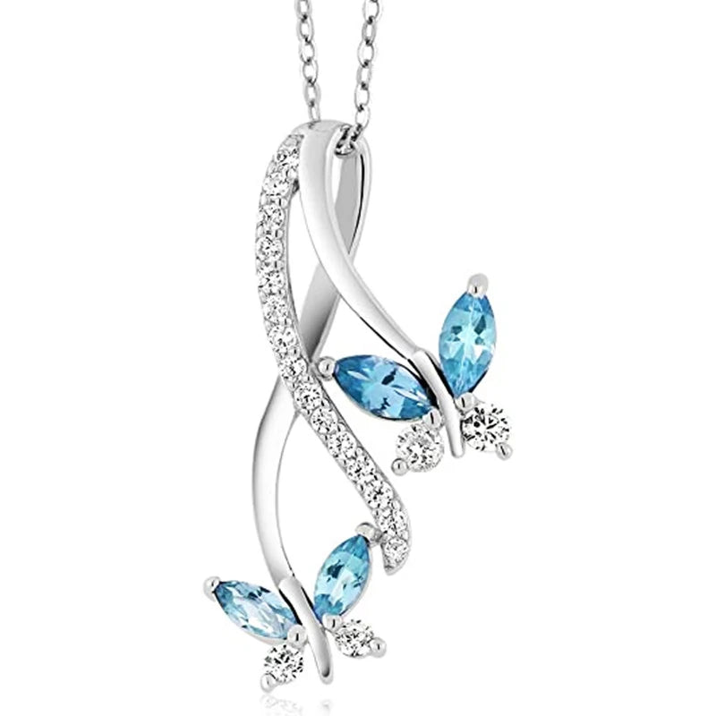Huitan CZ Pendant Necklace – Bridal Wedding Jewelry for Women Pendant Necklace Axl XL959 45cm