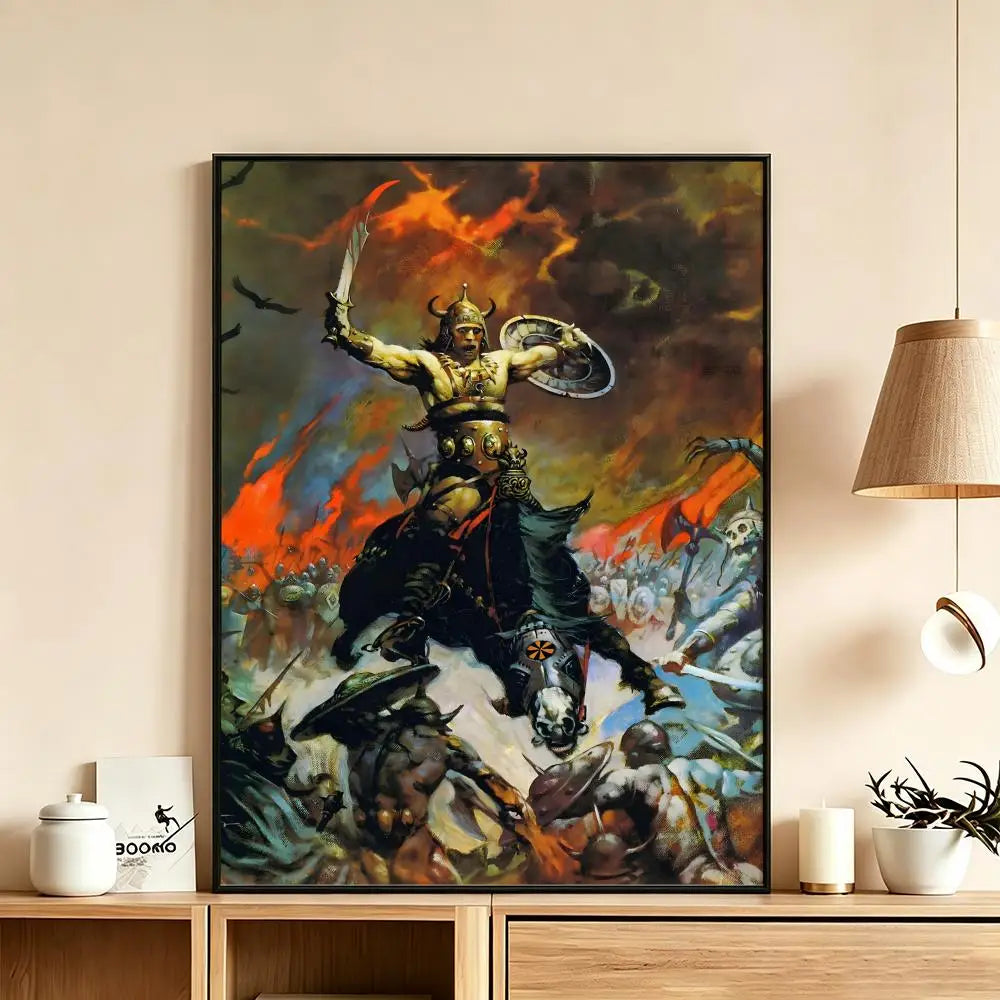 Frank Frazetta Art Poster – HD Waterproof Wall Decor Print Art Wall Poster Axl White14 15X20cmNoframe