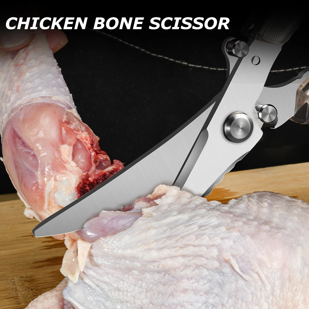 Heavy-Duty Poultry Shears – Sharp Kitchen Scissors & Safety Lock Kitchen Scissors Axl
