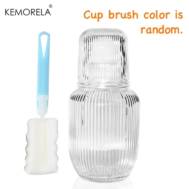 KEMORELA 450ml Glass Water Pitcher & Tumbler Bedside Set Glass Pitcher Set Axl C 450ML