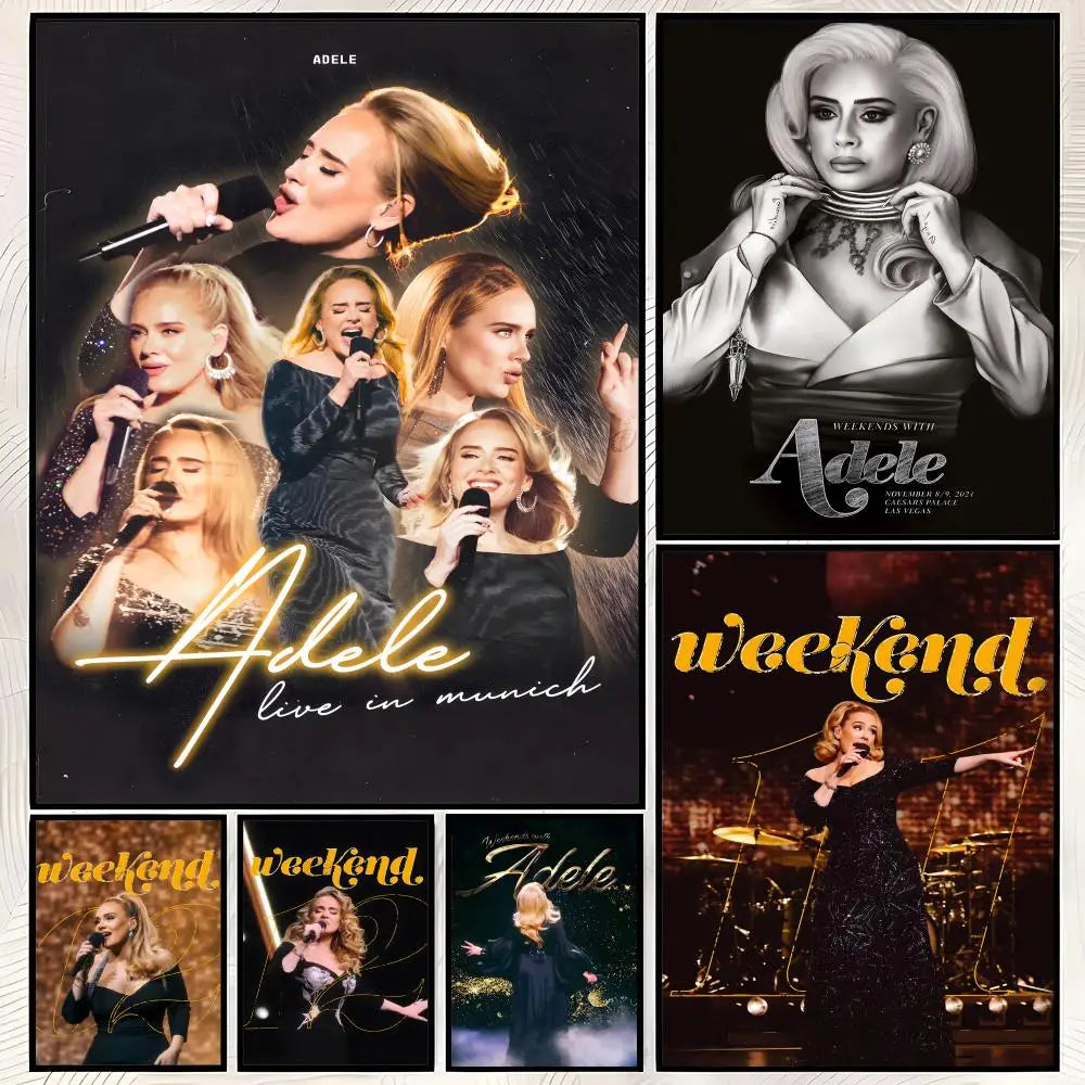 Adele HD PVC Wall Poster – Self-Stick Waterproof Wall Art Wall Art Poster Axl
