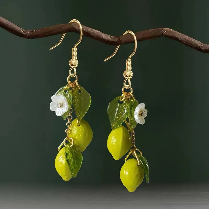 Lemon Tassel Drop Earrings – Bohemian Fruit Dangle Jewelry Dangle Earrings Axl A3