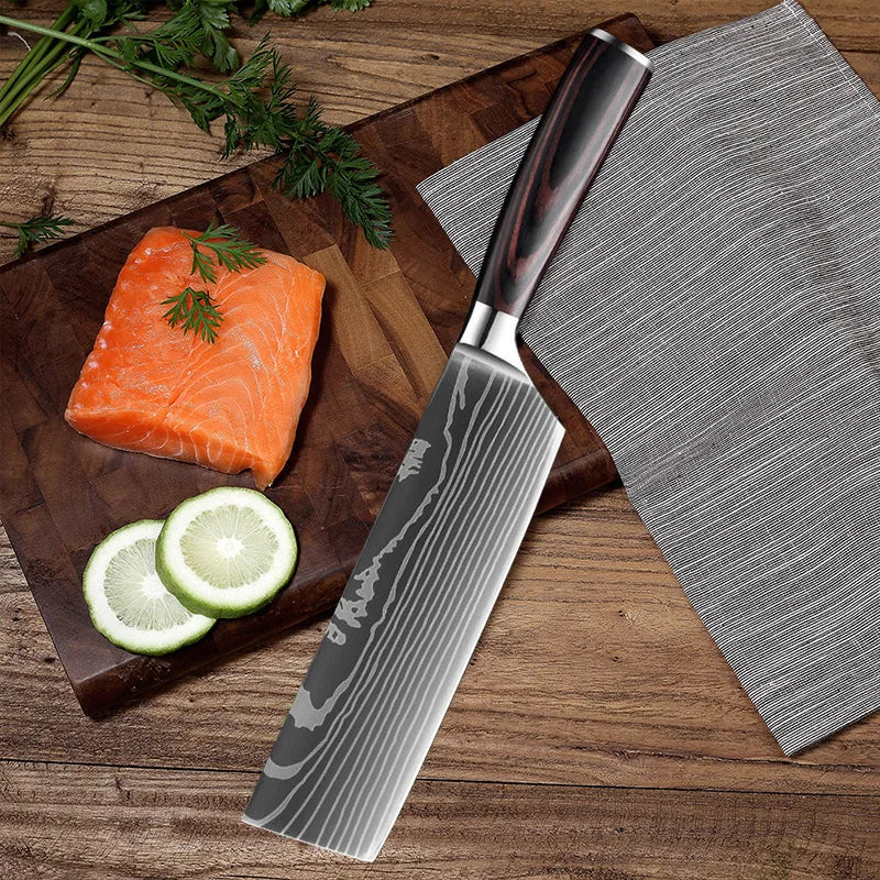 InLeung Damascus Chef Knife – Sharp Stainless Steel Kitchen Knife Chef Knife Axl