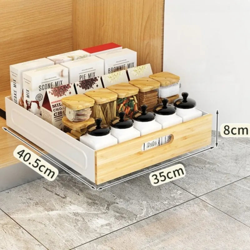 Sliding Cabinet Storage Drawer – Multifunctional Kitchen Organizer Cabinet Storage Drawer Axl Medium White