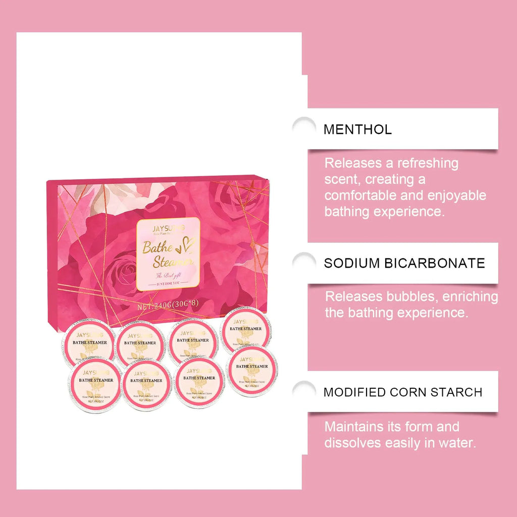 Aromatherapy Shower Steamers 8-Pack – Rose Spa Gift Set Shower Steamers Axl