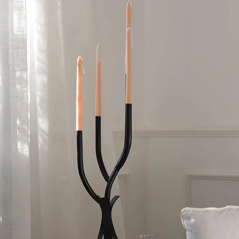 Vintage Iron Candlestick Holder – Nordic Minimalist Wedding Decor Candle Holder Axl