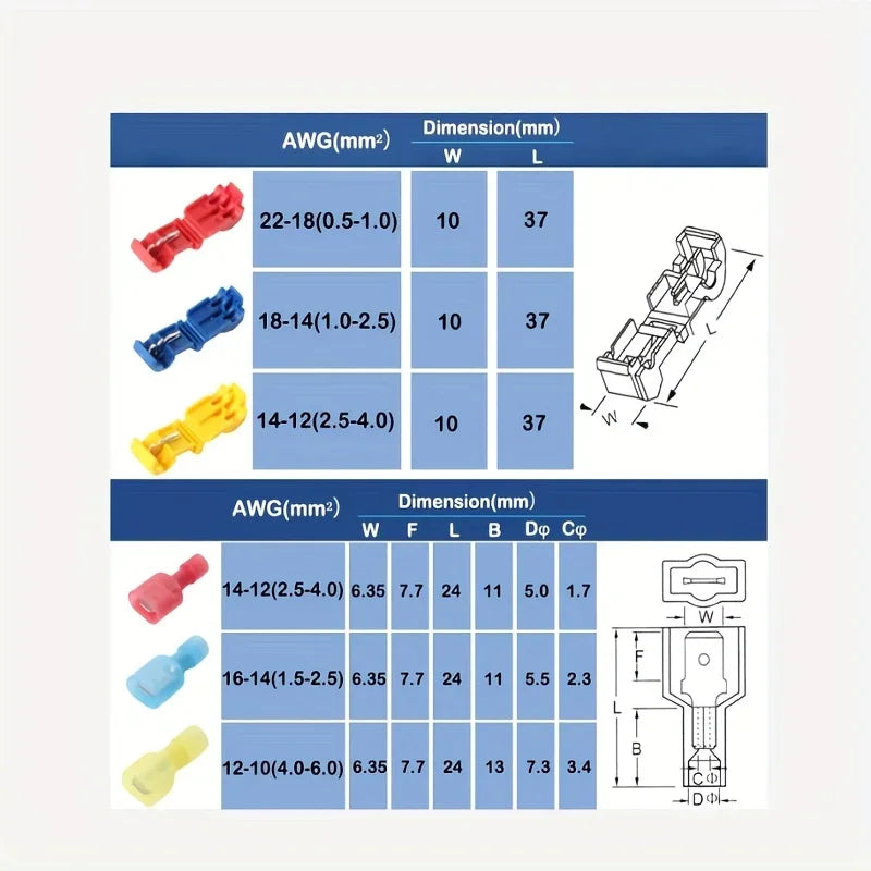 Snap Splice Lock Wire Connectors – Crimp Terminal Set Wire Connectors Axl